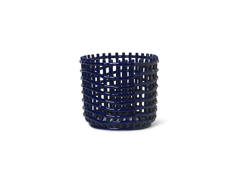 CERAMIC BASKET BLUE S