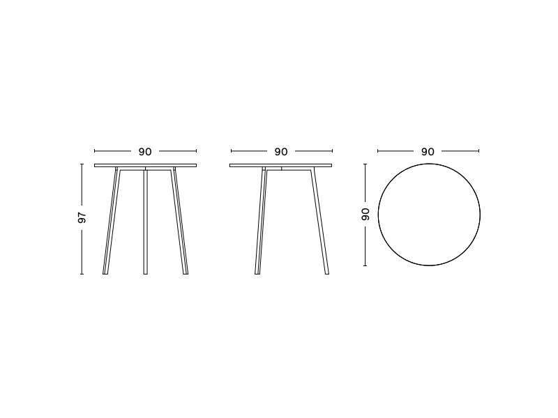 LOOP STAND HIGH ROUND TABLE