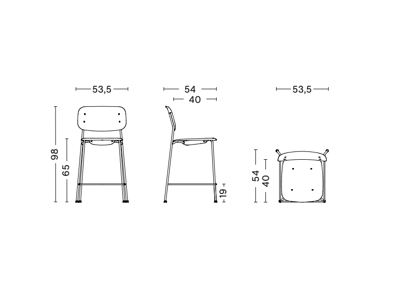 SOFT EDGE 90 BAR STOOL BR TUBE BASE