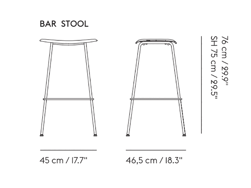 FIBER COUNTER / BAR STOOL TUBE BASE FULL UPHOLSTERY