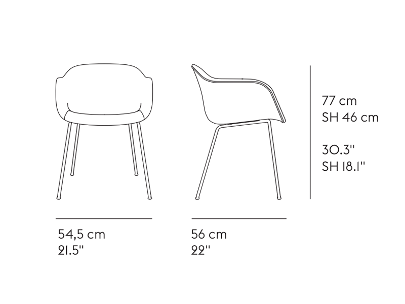 FIBER ARMCHAIR TUBE BASE FULL UPHOLSTERY