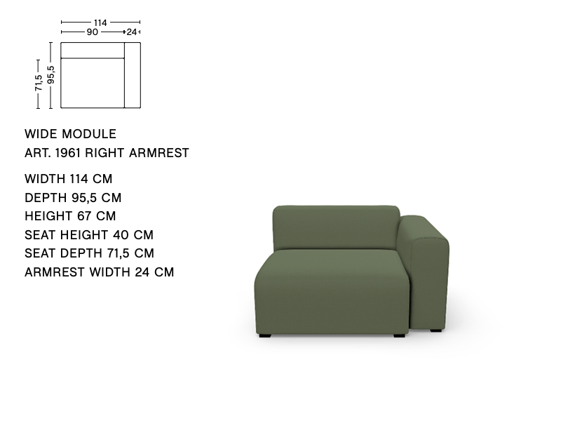 MAGS LOW ARMREST MODULE